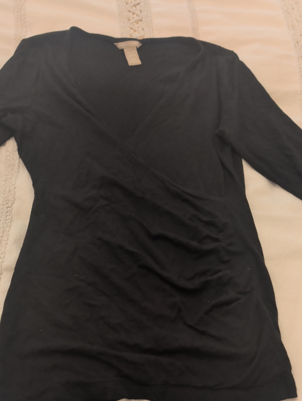 Banana Republic Black V-Neck Long Sleeve Top